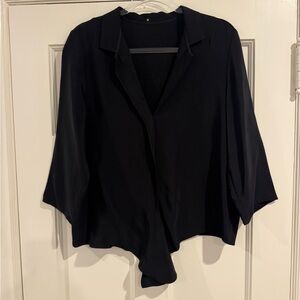 Elegant Black Women's Silk Black Blouse